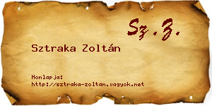 Sztraka Zoltán névjegykártya